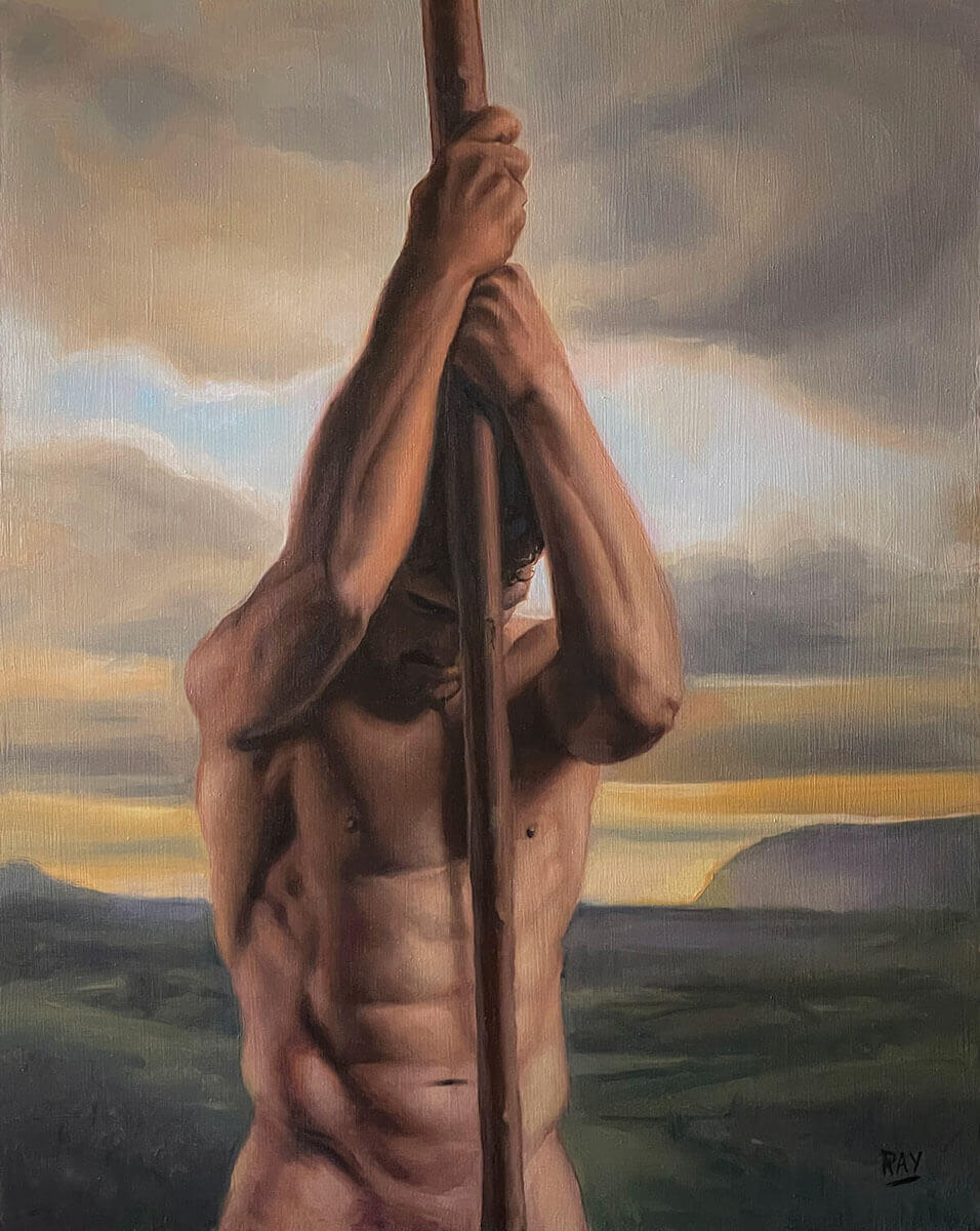 Alan Douglas Ray, "Sentinel At Rest", 20" x 16", oil on panel